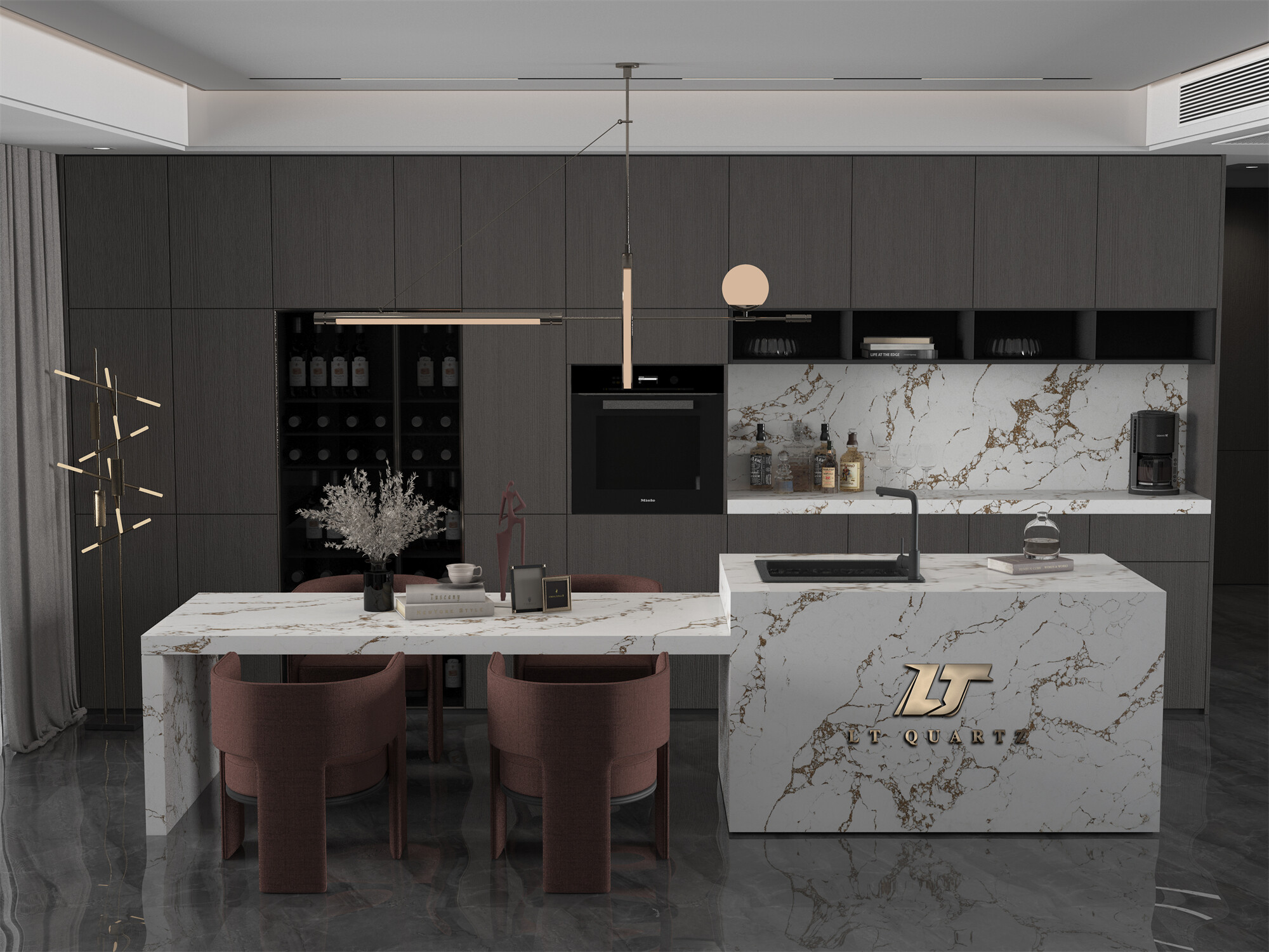 Quartz Stone Kitchen Cabinet: Excellent Engineered Perfection